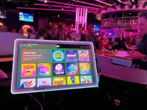 Example of SUNVIG's karaoke system type with touchscreen and song catalog